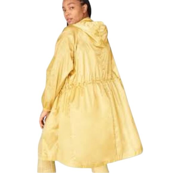 Fabletics gold windbreaker along with drawstring waist and hood size large - Picture 2 of 9